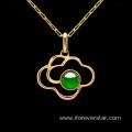 18K Real Gold Jewelry Natural Jadeite Jade Pendant